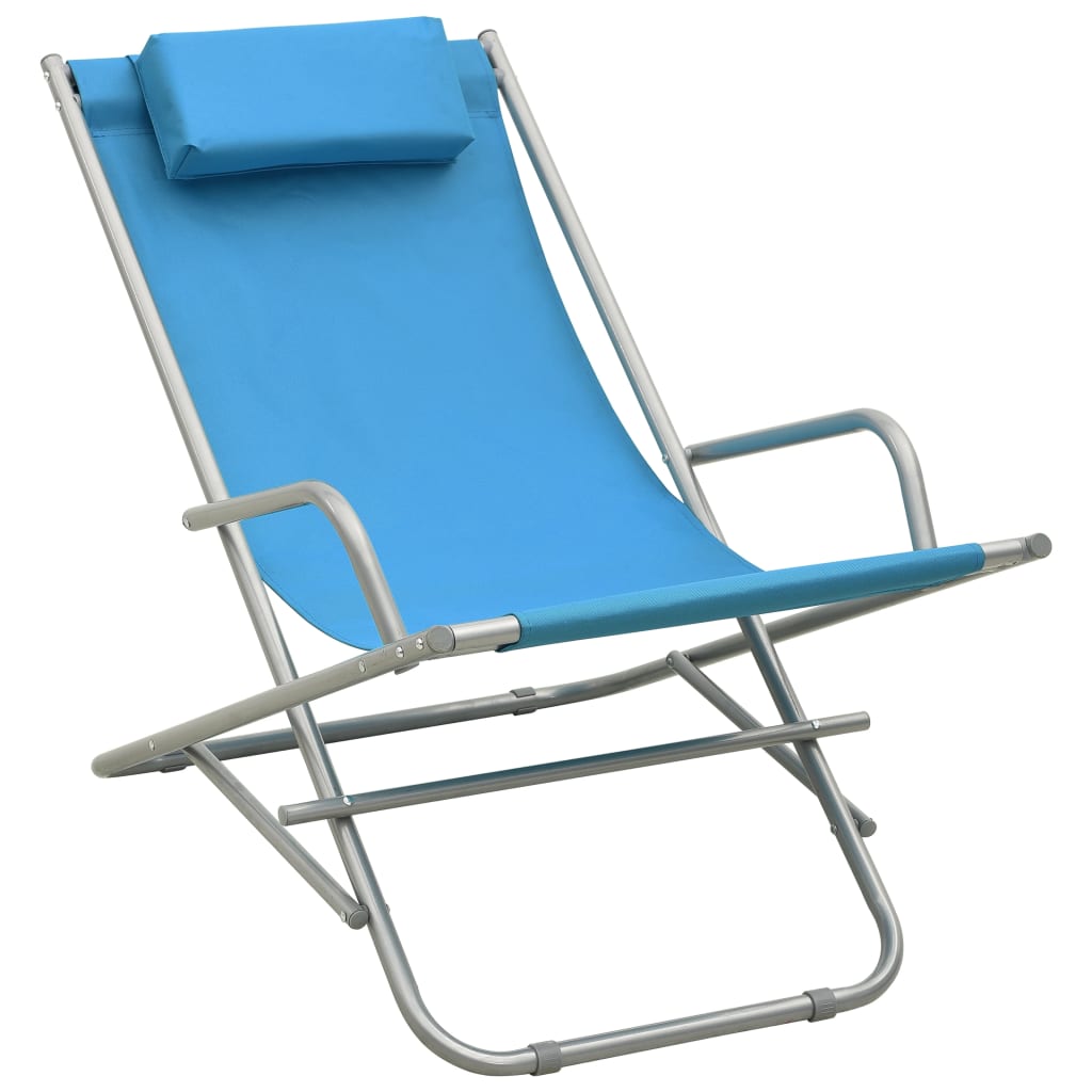Rocking chairs 2 pcs blue steel
