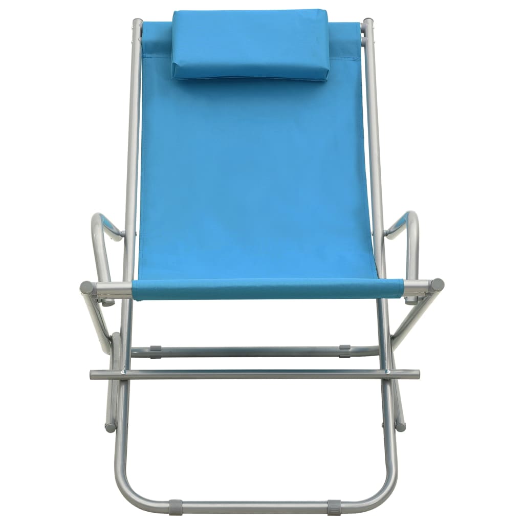 Rocking chairs 2 pcs blue steel