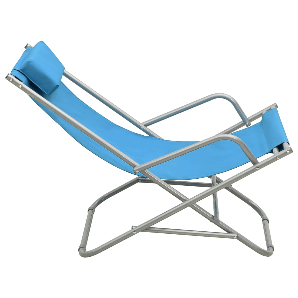 Rocking chairs 2 pcs blue steel