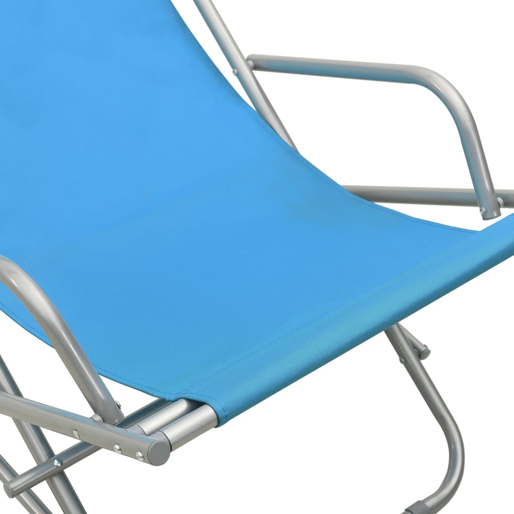 Rocking chairs 2 pcs blue steel