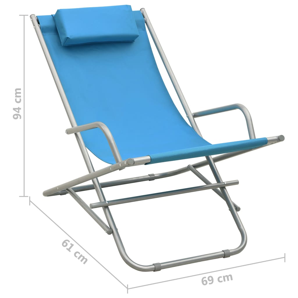 Rocking chairs 2 pcs blue steel