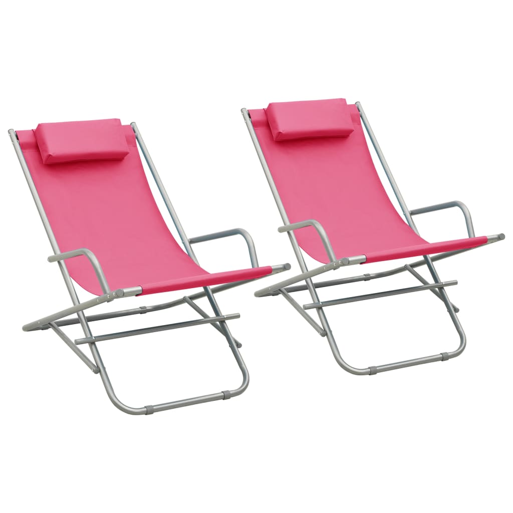 Rocking chairs 2 pcs pink steel