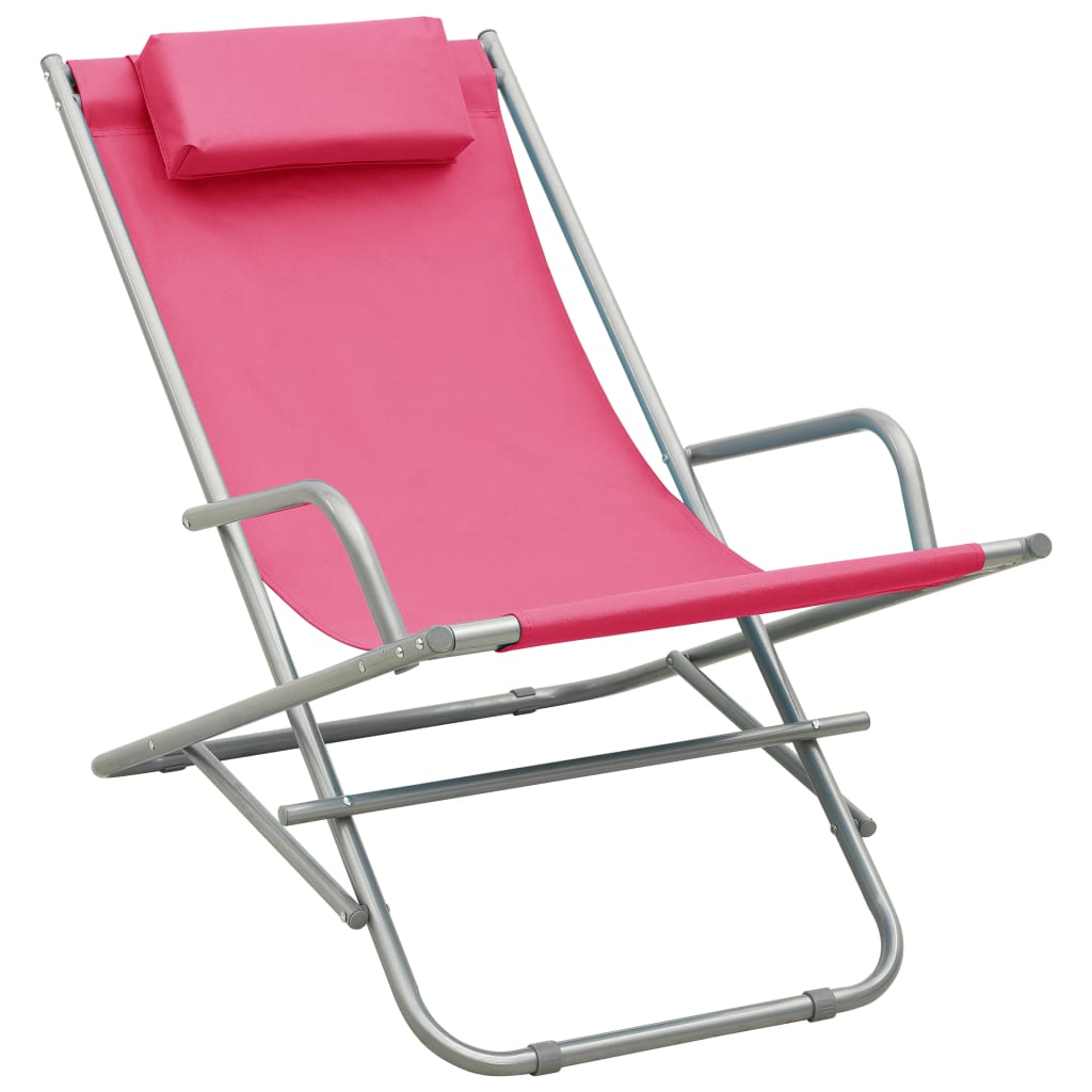 Rocking chairs 2 pcs pink steel