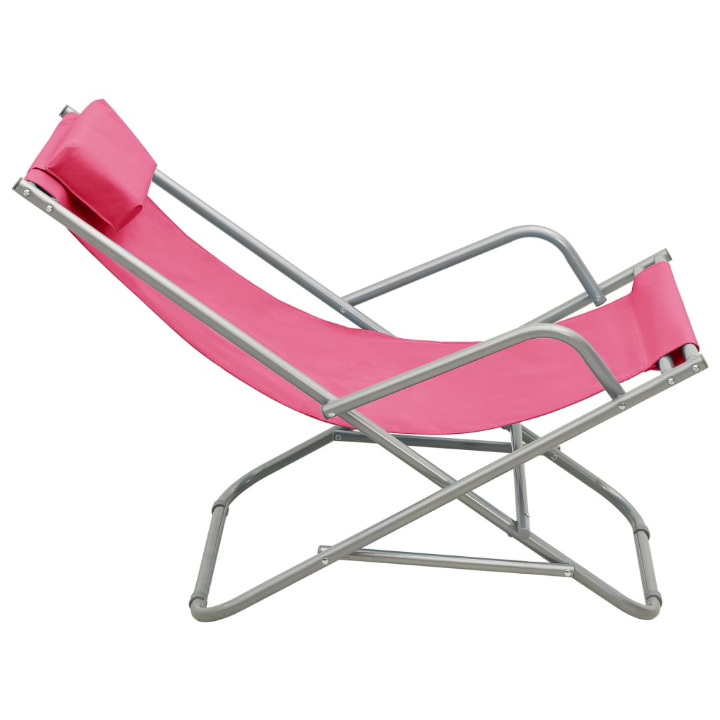 Rocking chairs 2 pcs pink steel