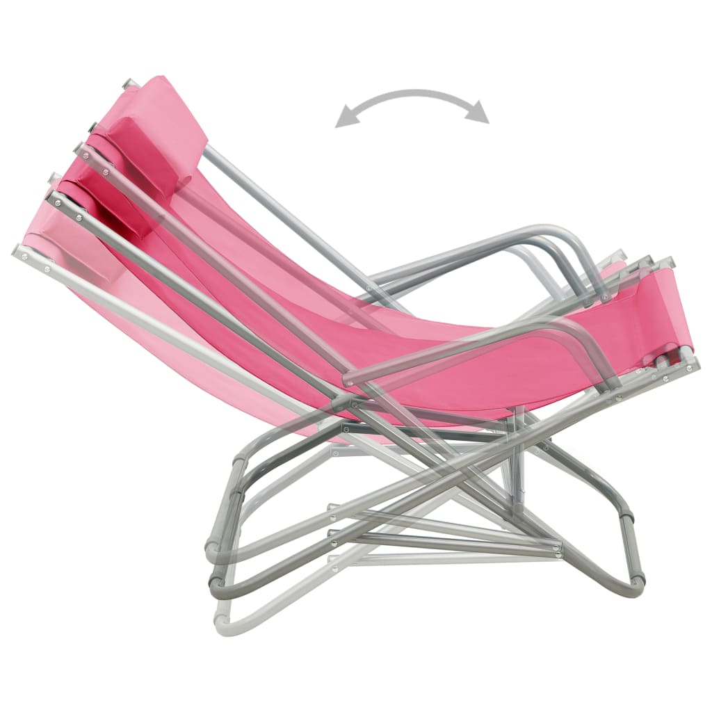 Rocking chairs 2 pcs pink steel