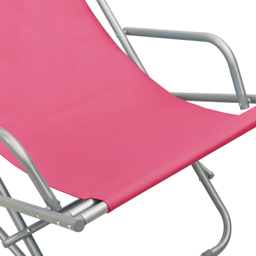 Rocking chairs 2 pcs pink steel