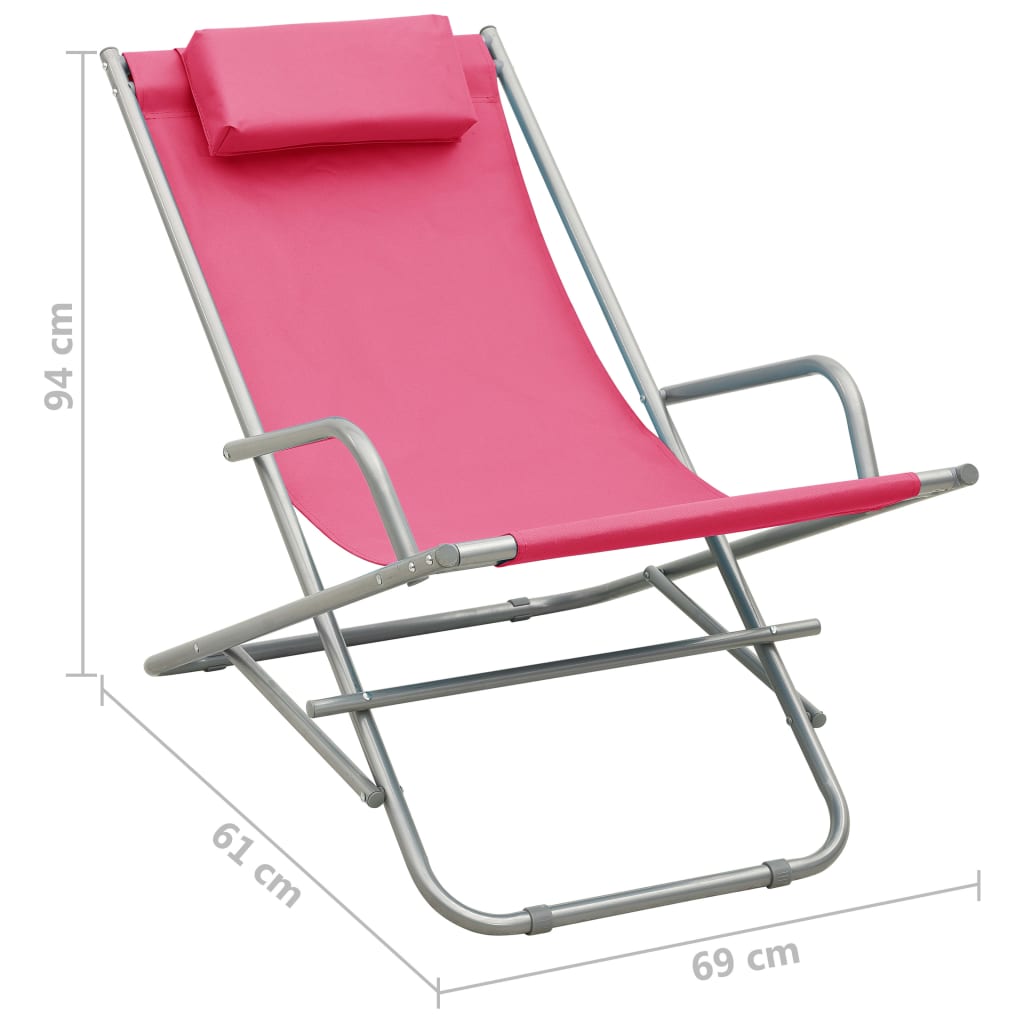 Rocking chairs 2 pcs pink steel