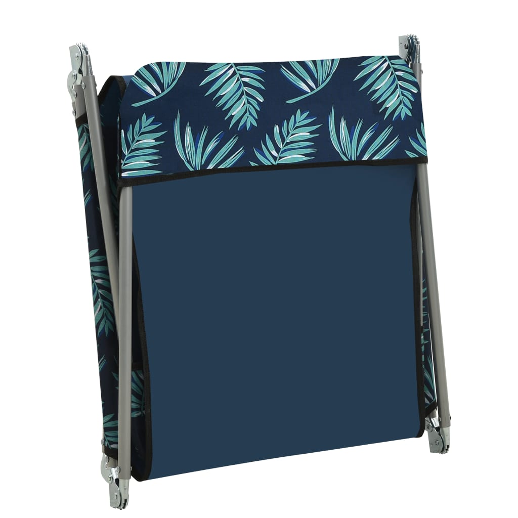 Folding sun loungers 2 pcs steel and fabric standard leaves