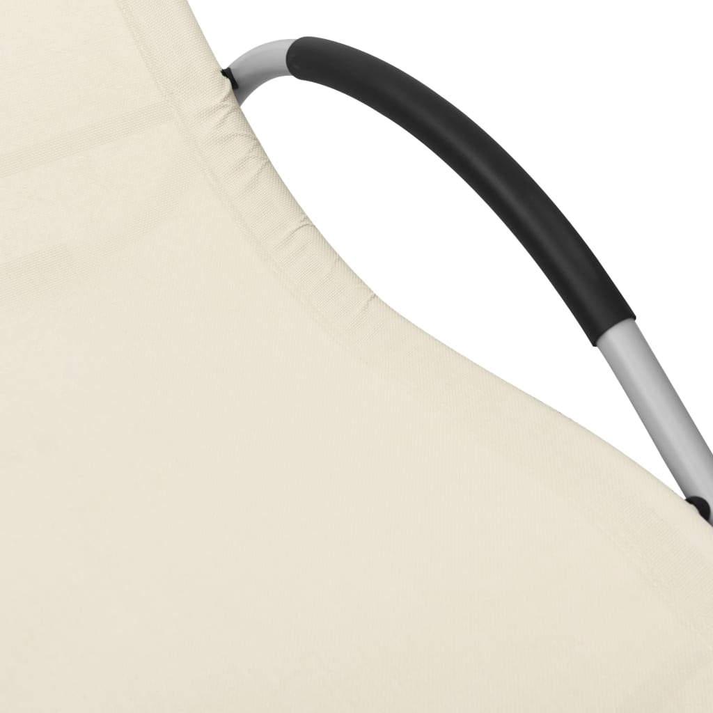 Textilene sun lounger in cream and grey