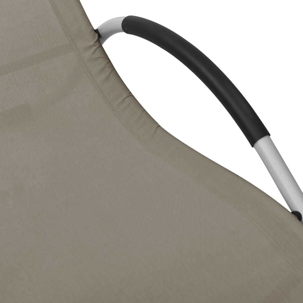 Sun loungers 2 pcs textilene grey-brown and grey