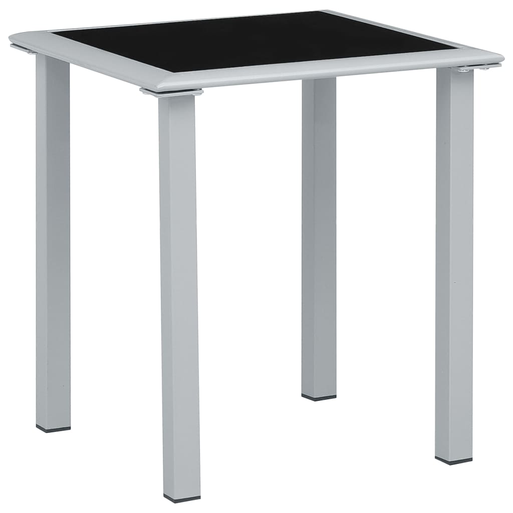 Sun loungers with table 2 pcs black aluminum
