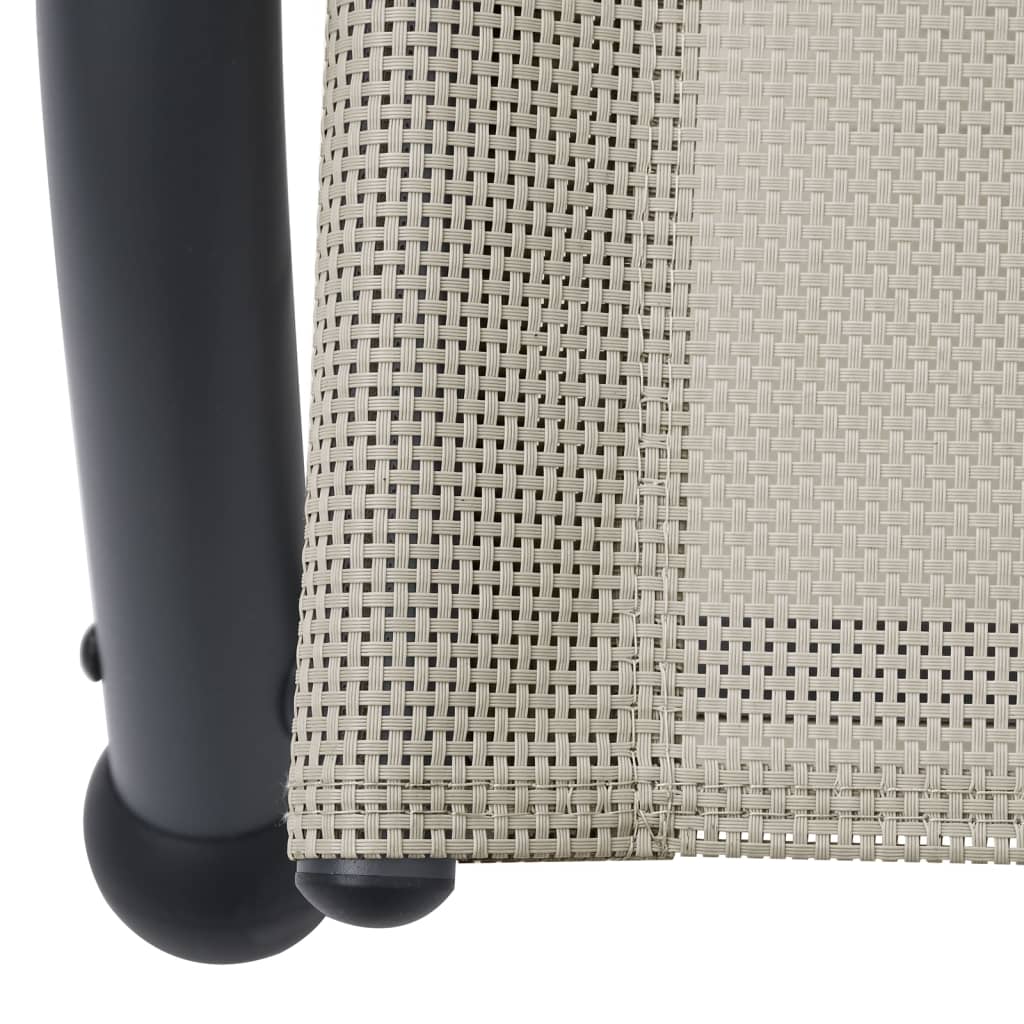 Double sun lounger with cream-colored textilene canopy