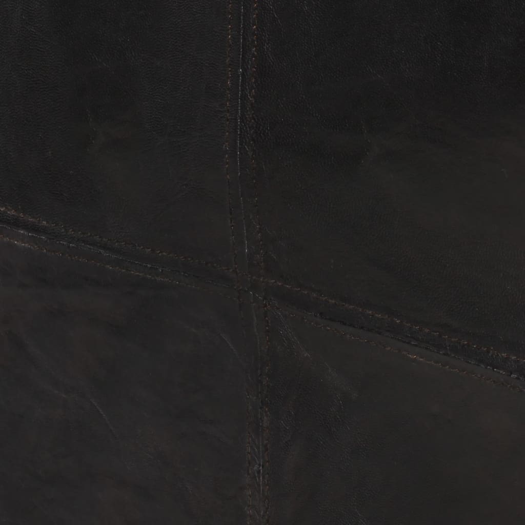 Sofá de 2 lugares em couro genuíno preto
