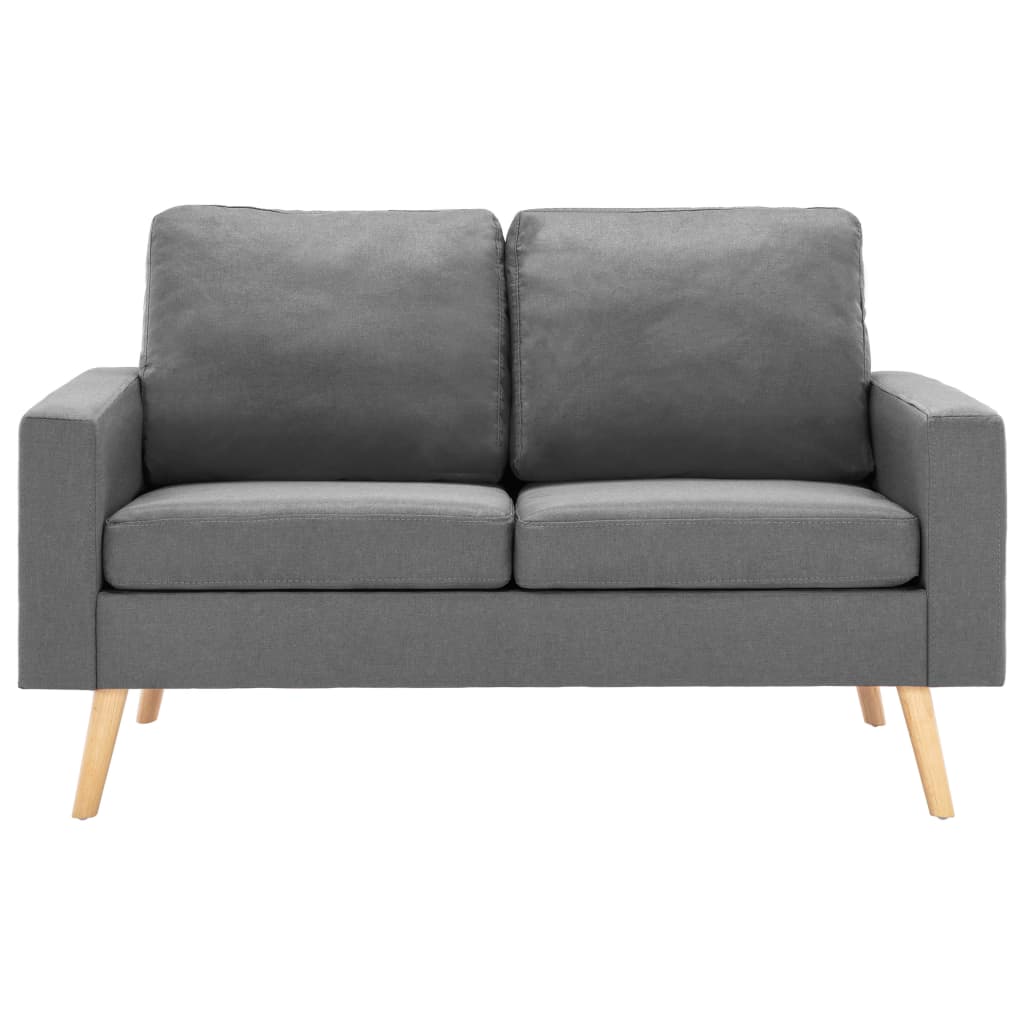 2 pcs light grey fabric sofa set