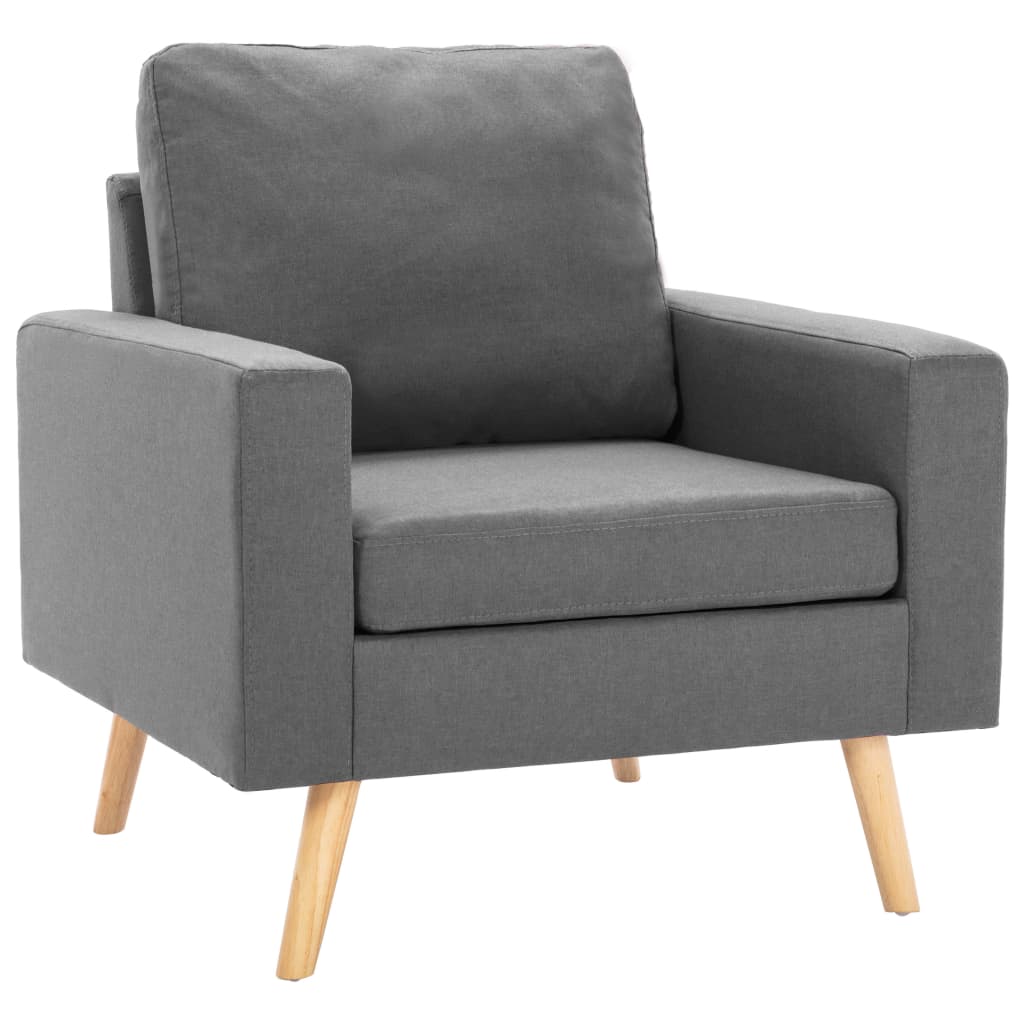 2 pcs light grey fabric sofa set