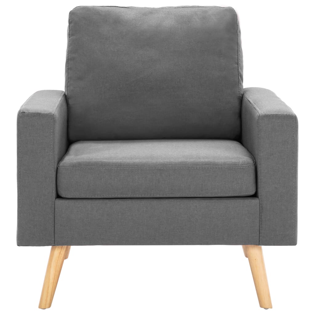 2 pcs light grey fabric sofa set