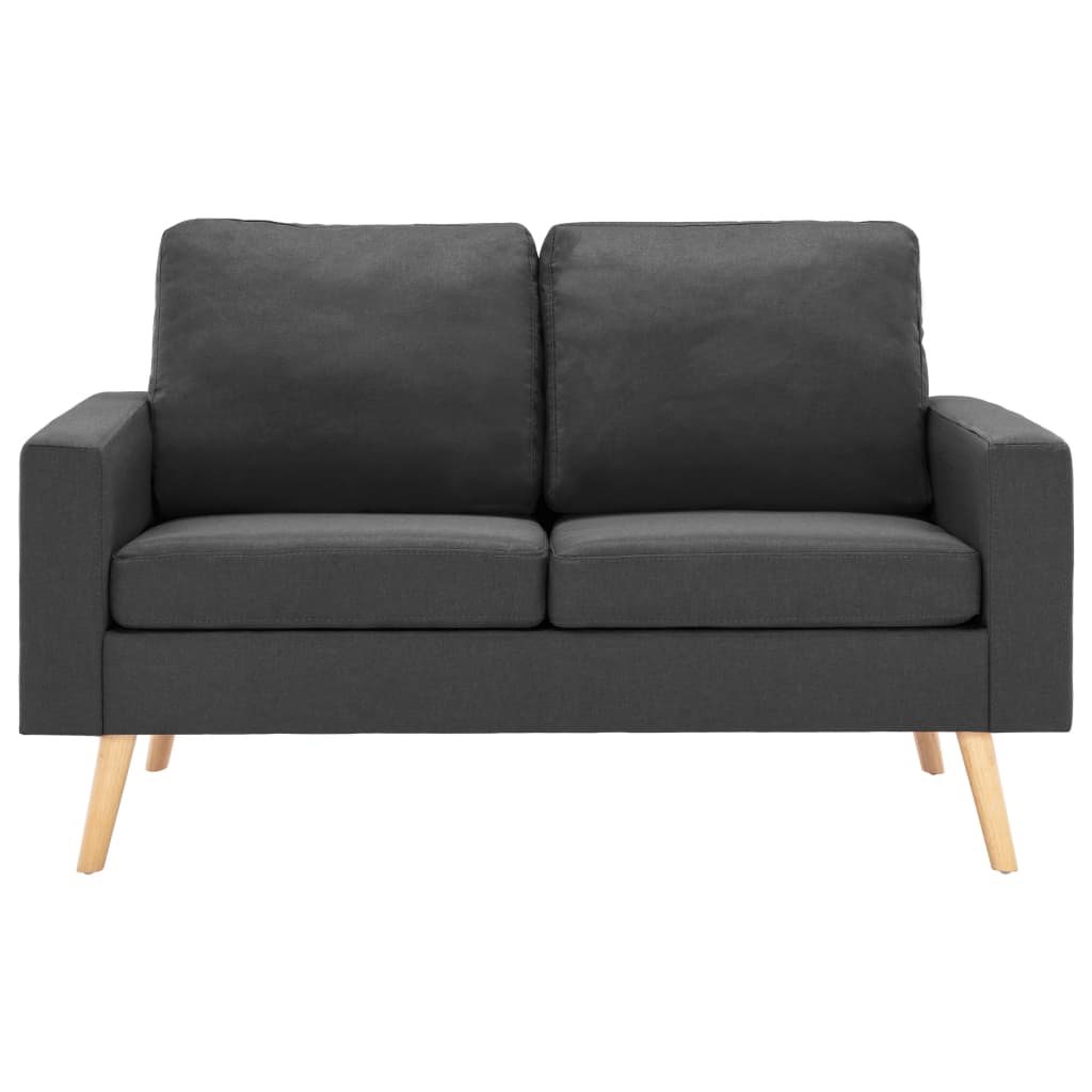 2 pcs conjunto de sofás tecido cinzento-escuro