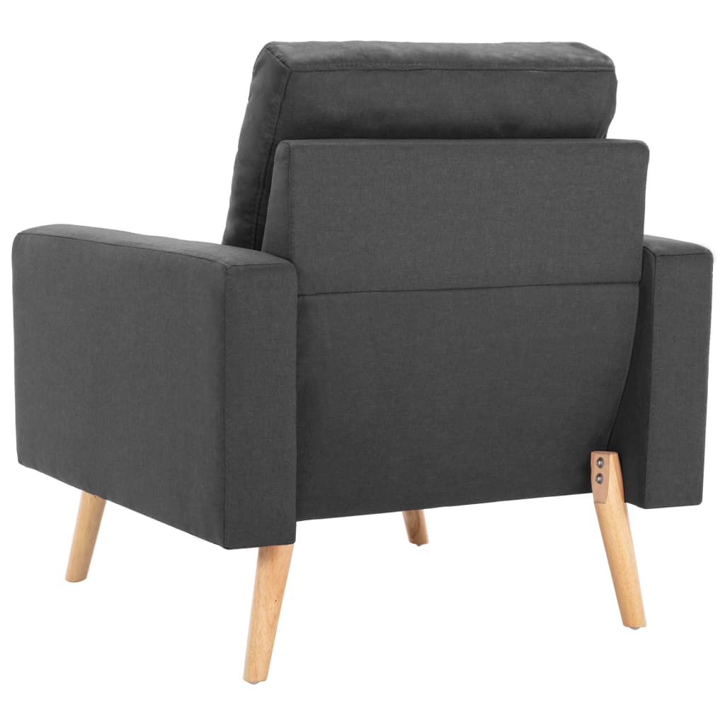 2 pcs conjunto de sofás tecido cinzento-escuro