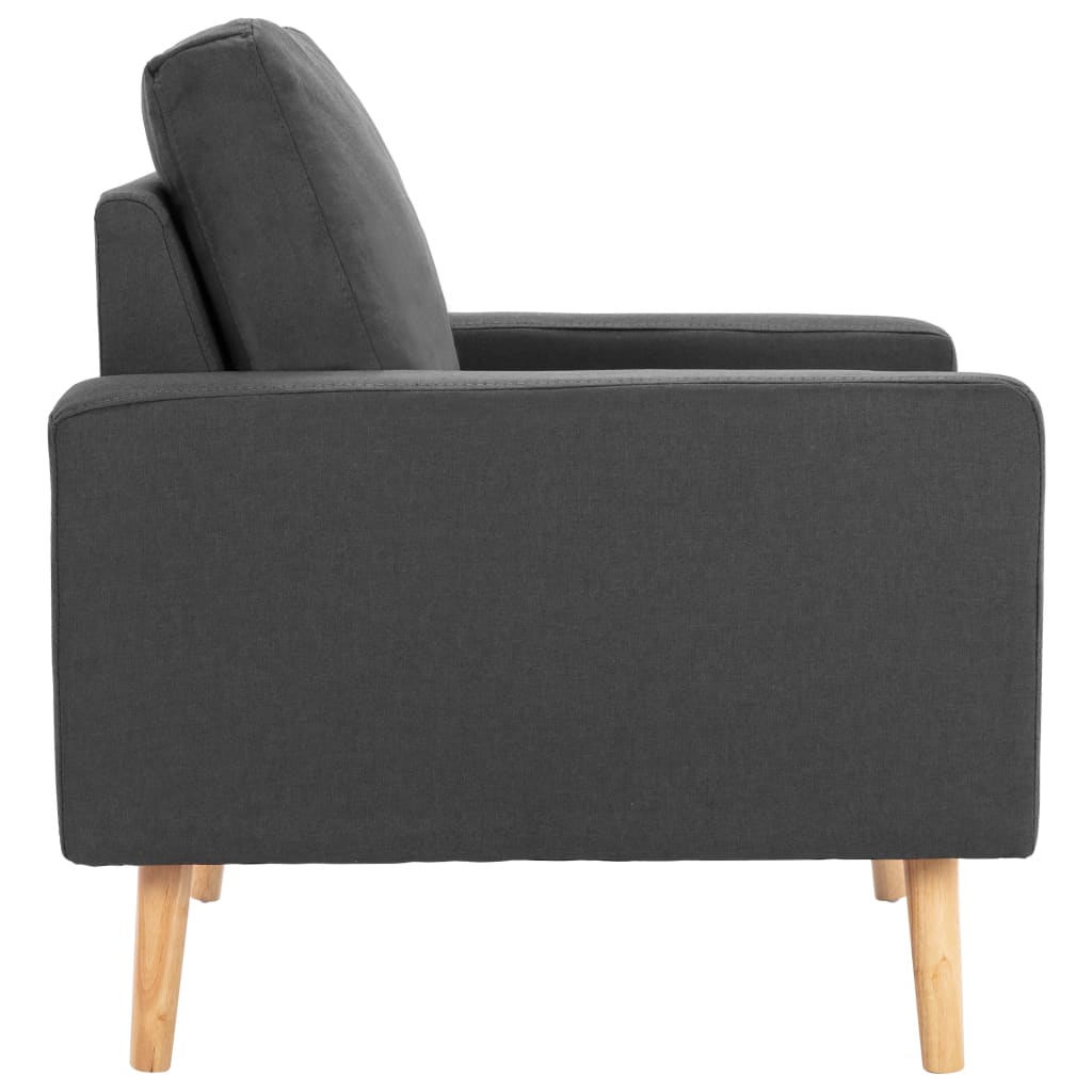 2 pcs conjunto de sofás tecido cinzento-escuro