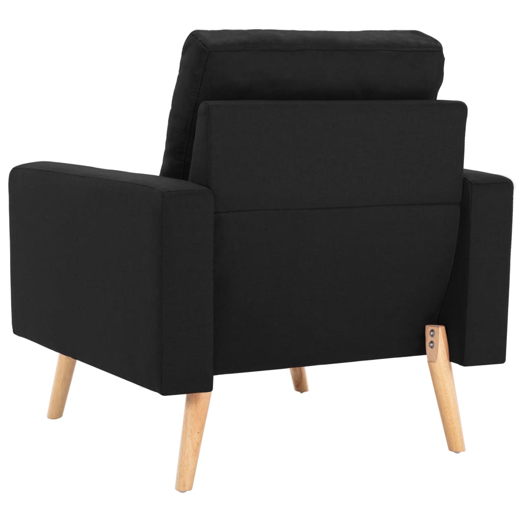 2 pcs black fabric sofa set