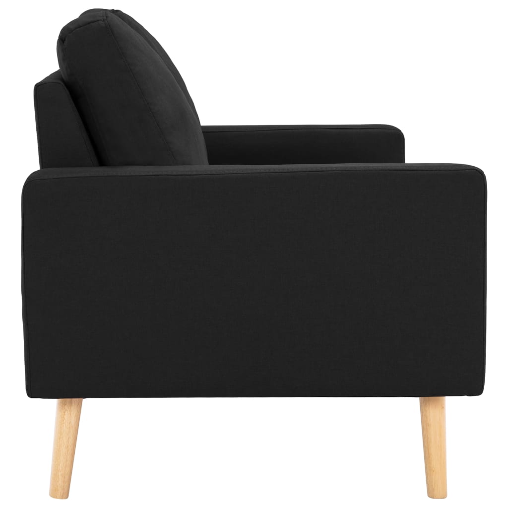 2 pcs black fabric sofa set