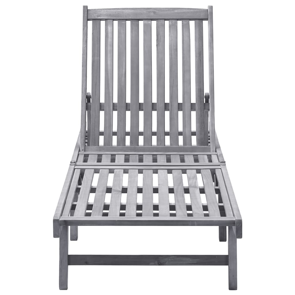 Sun lounger in solid acacia wood