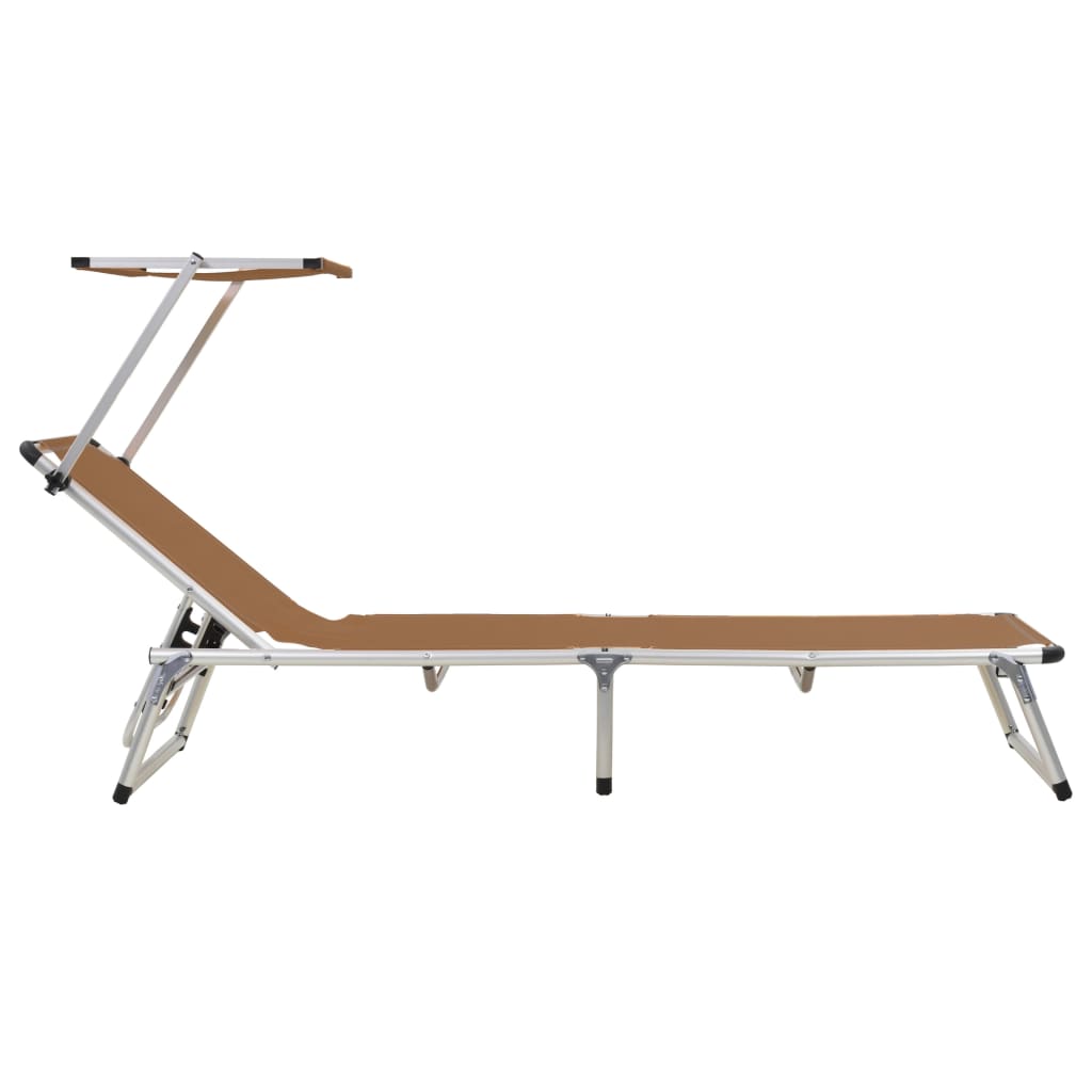 Folding sun loungers 2 pcs aluminium/textilene brown