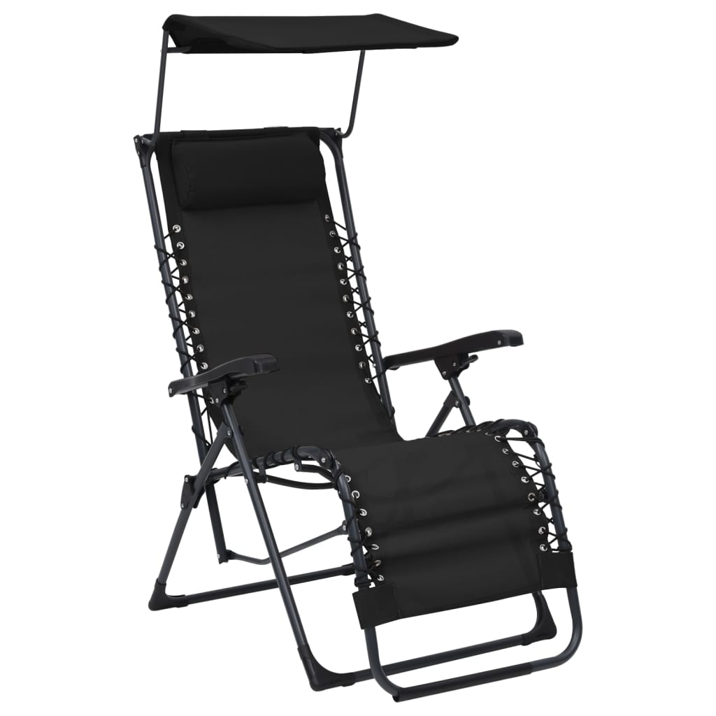 Folding patio chairs 2 pcs textilene black