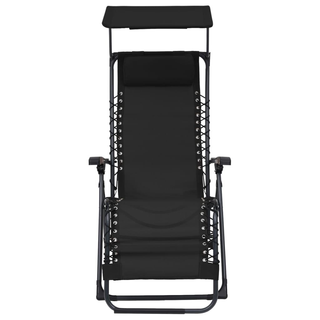 Folding patio chairs 2 pcs textilene black