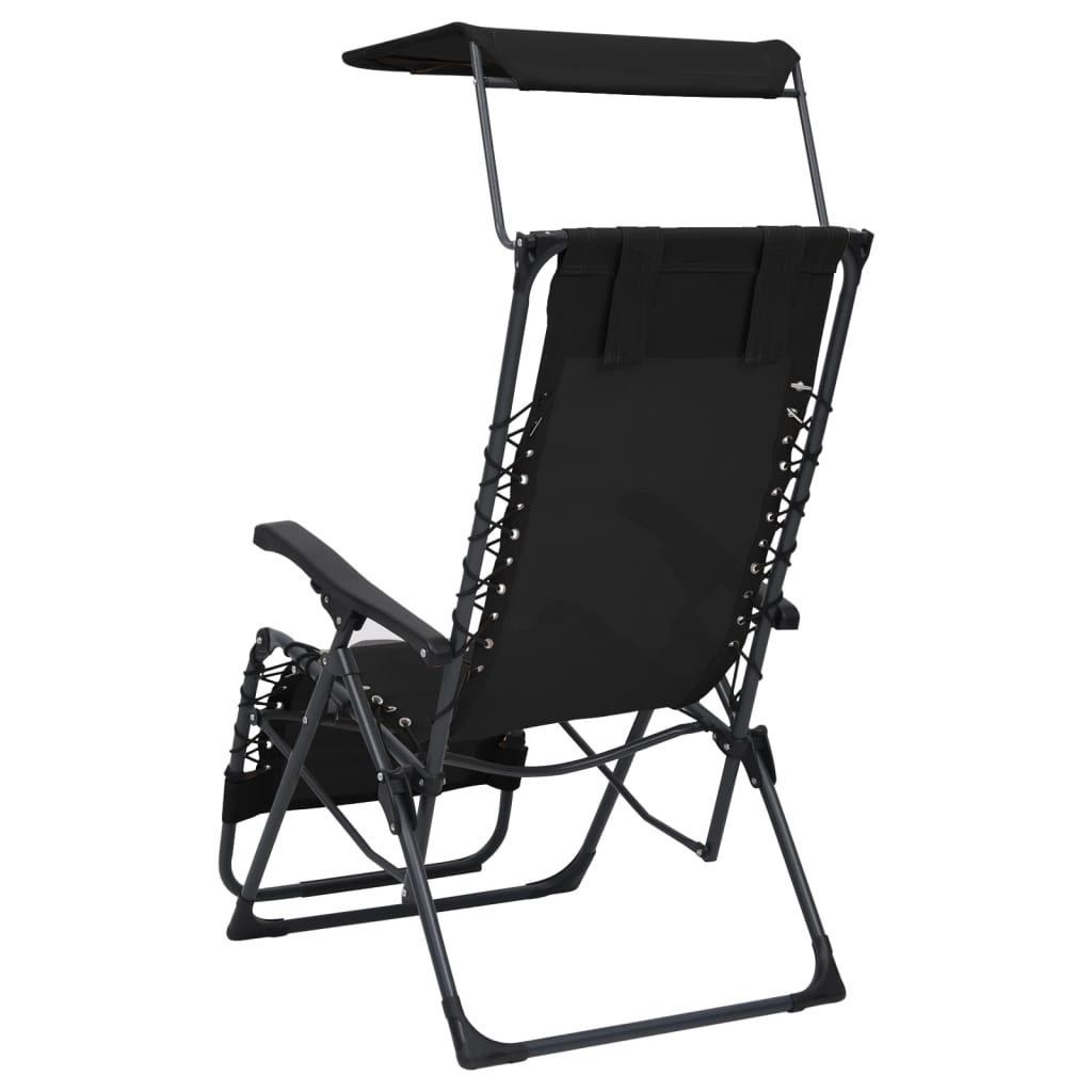 Folding patio chairs 2 pcs textilene black