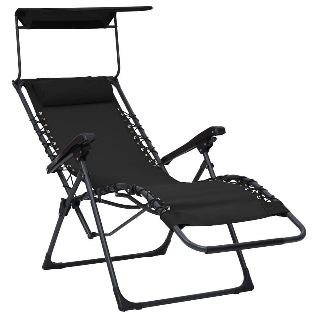 Folding patio chairs 2 pcs textilene black