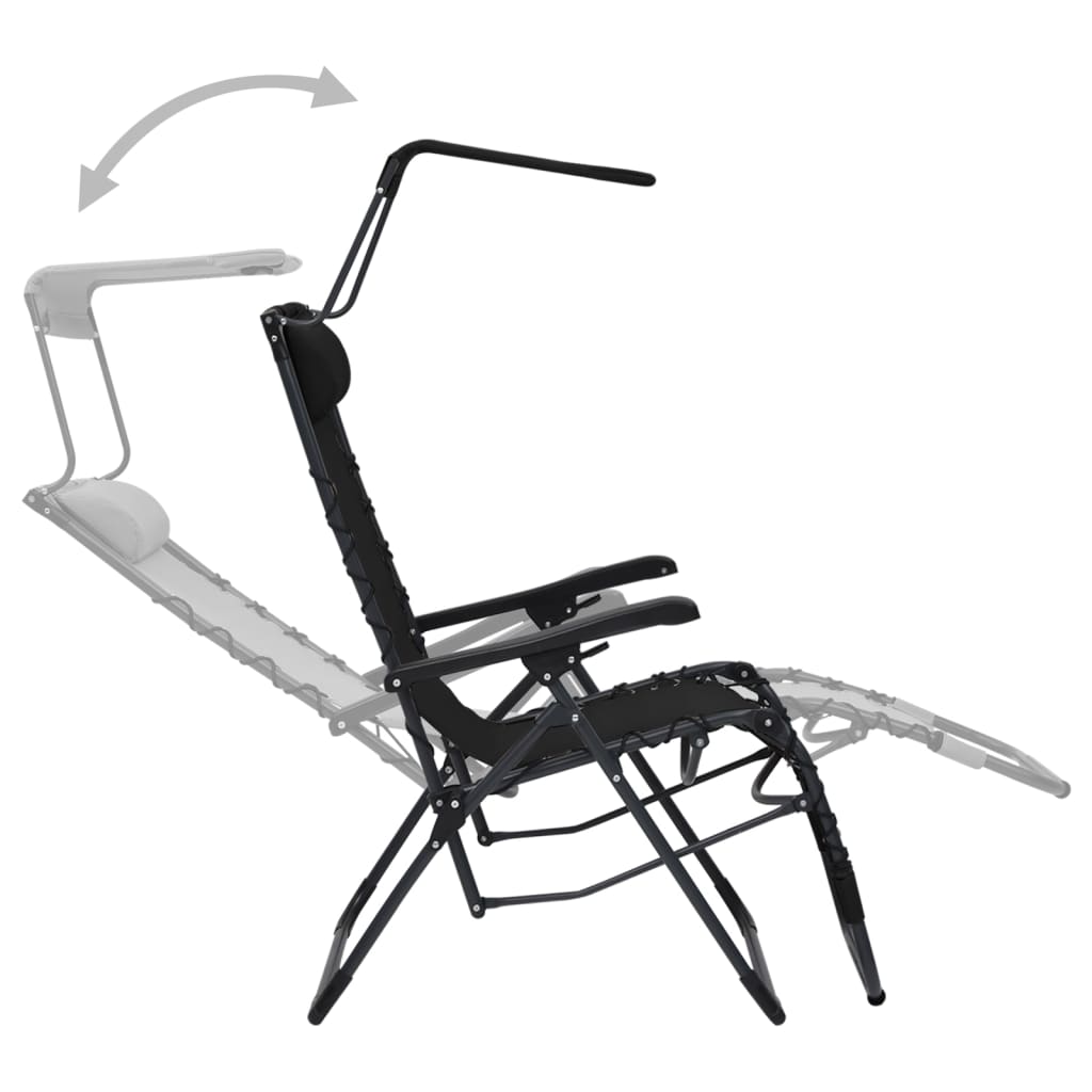 Folding patio chairs 2 pcs textilene black