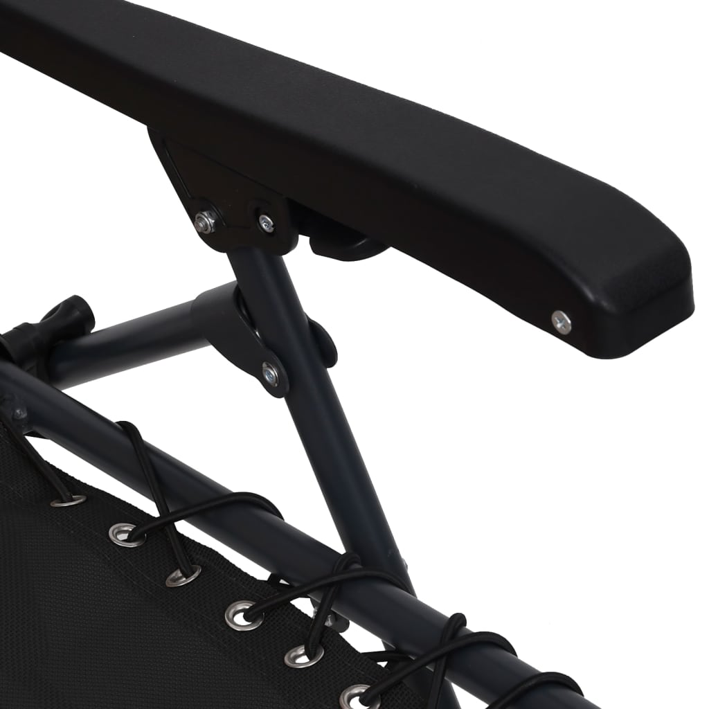 Folding patio chairs 2 pcs textilene black
