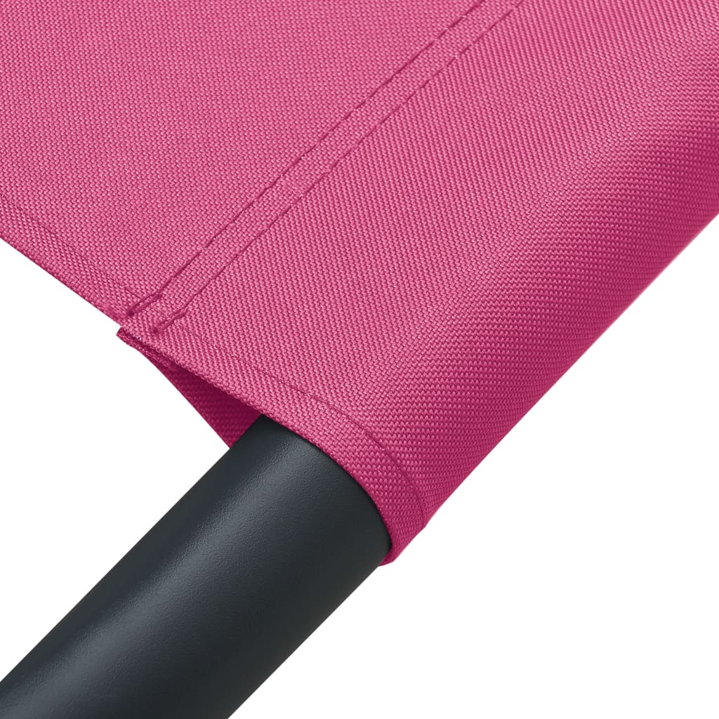 Espreguiçadeira com toldo e almofada rosa