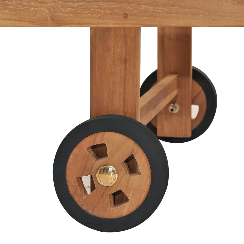 Solid teak wood sun lounger