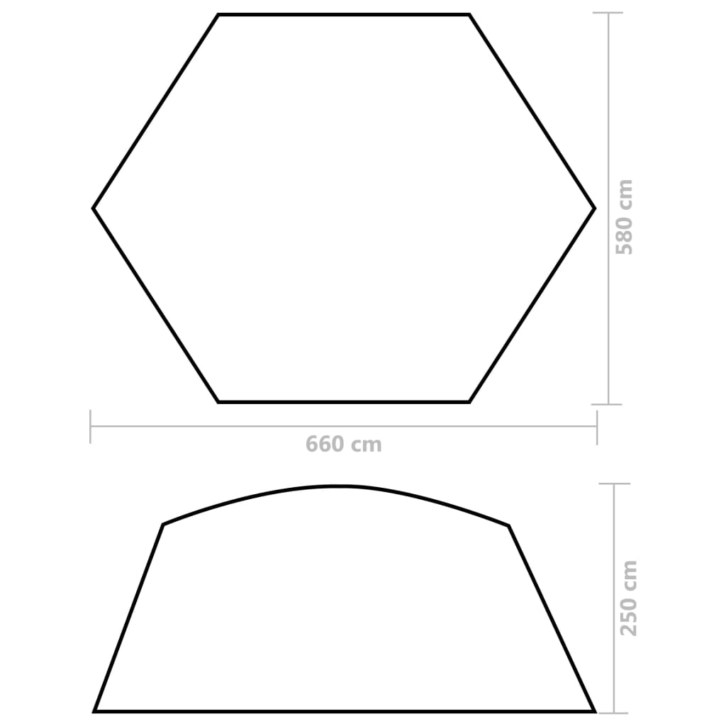 Pool tent 660x580x250 cm green fabric