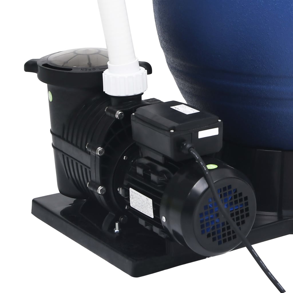 Filtro de areia válvula 7 posições e bomba 1000 W azul e preto