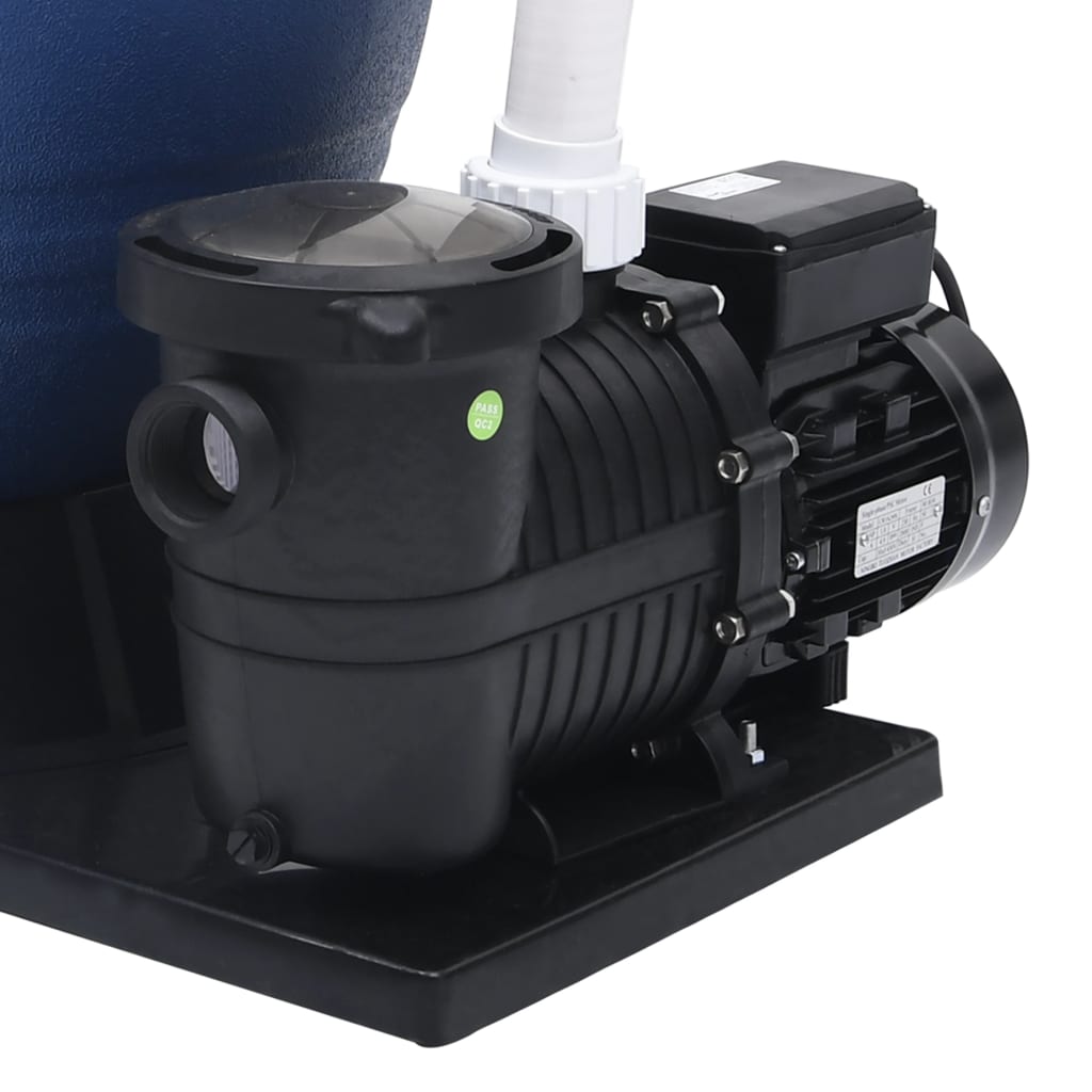Filtro de areia válvula 7 posições e bomba 1000 W azul e preto