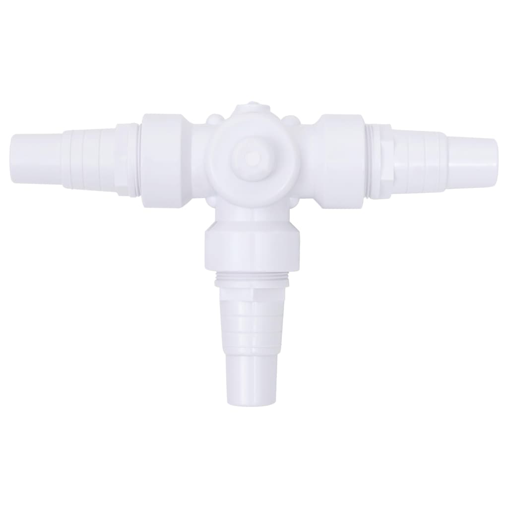 3-Way Ball Valve for Swimming Pool White and Black