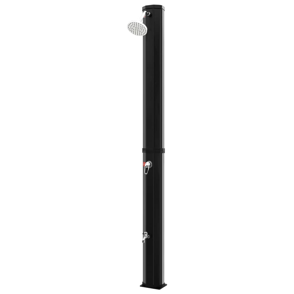 Outdoor solar shower with head and tap 35 L black