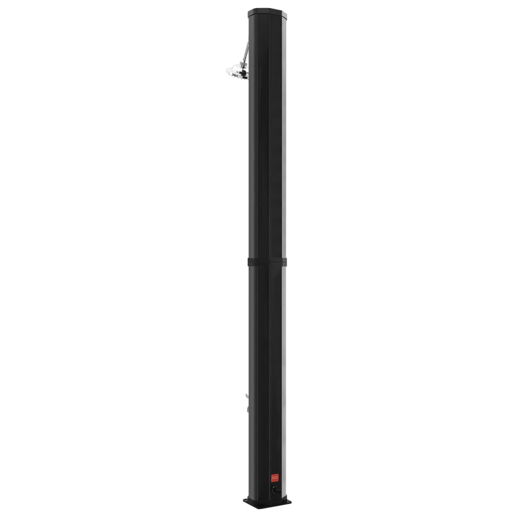Outdoor solar shower with head and tap 35 L black