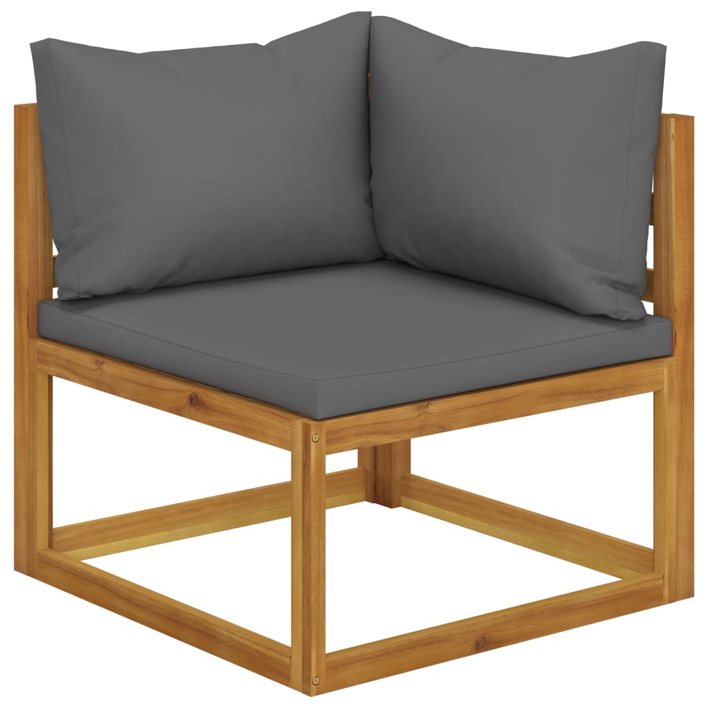 10 pcs conjunto lounge de jardim com almofadões acácia maciça