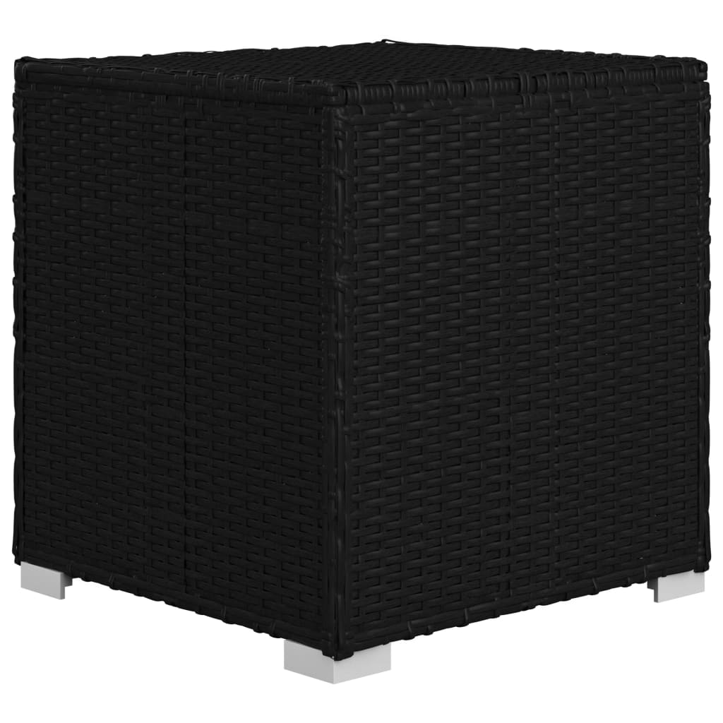 3 pcs garden sun loungers with coffee table poly rattan black