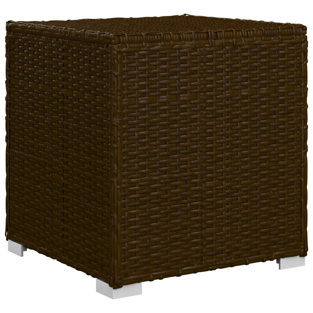 3 pcs garden sun loungers with coffee table in brown poly rattan