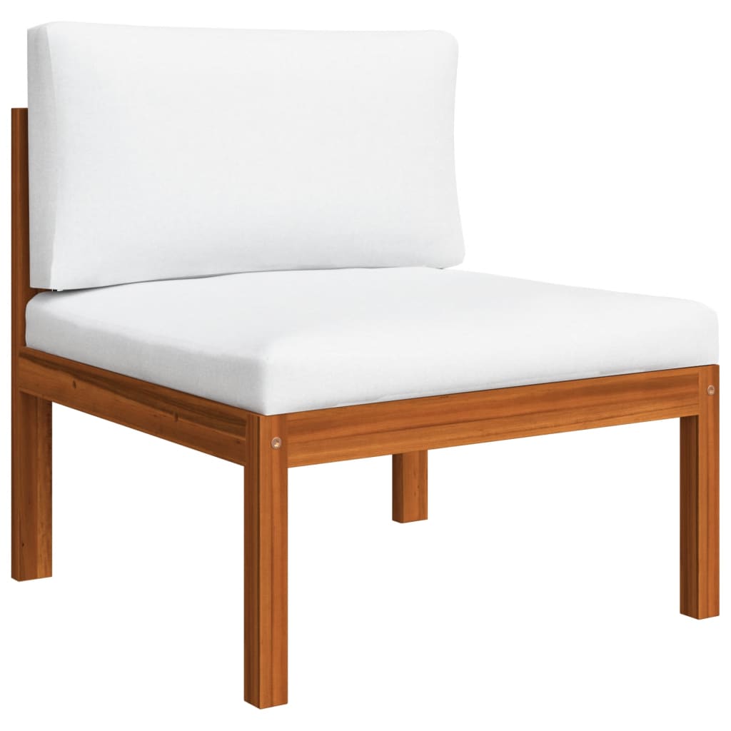 10 pcs conjunto lounge jardim c/ almofadões acácia maciça creme