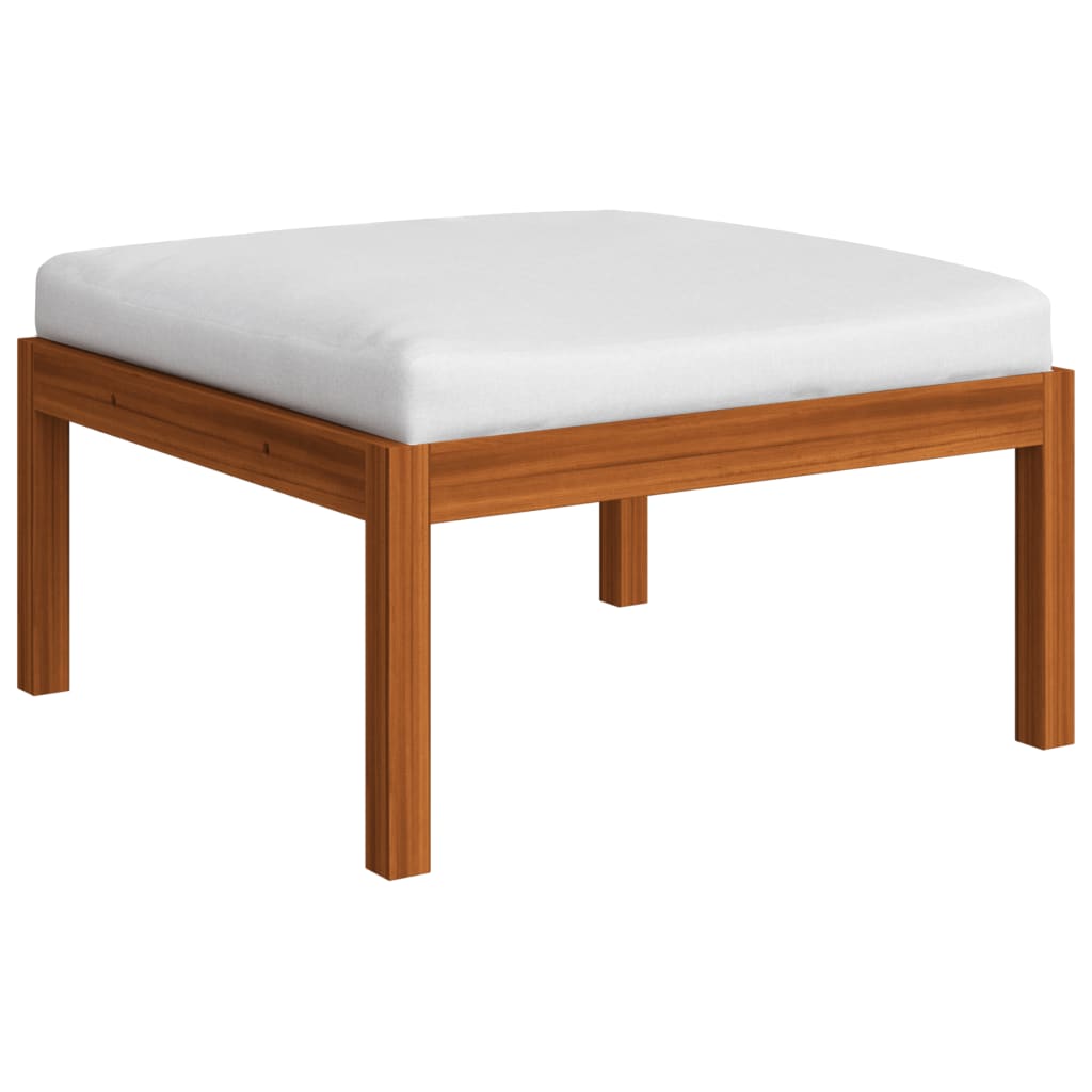10 pcs conjunto lounge jardim c/ almofadões acácia maciça creme