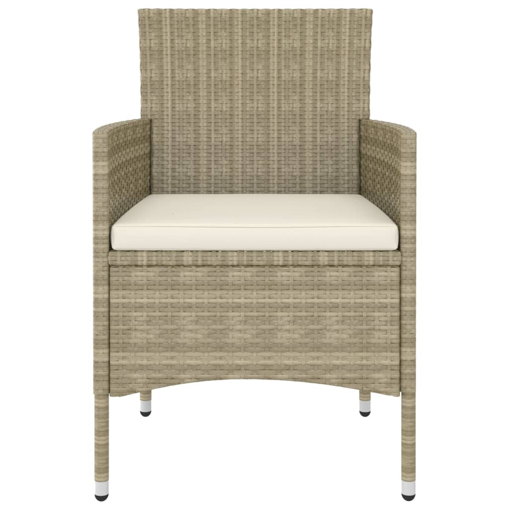 5 pcs conjunto lounge de jardim vime PE bege
