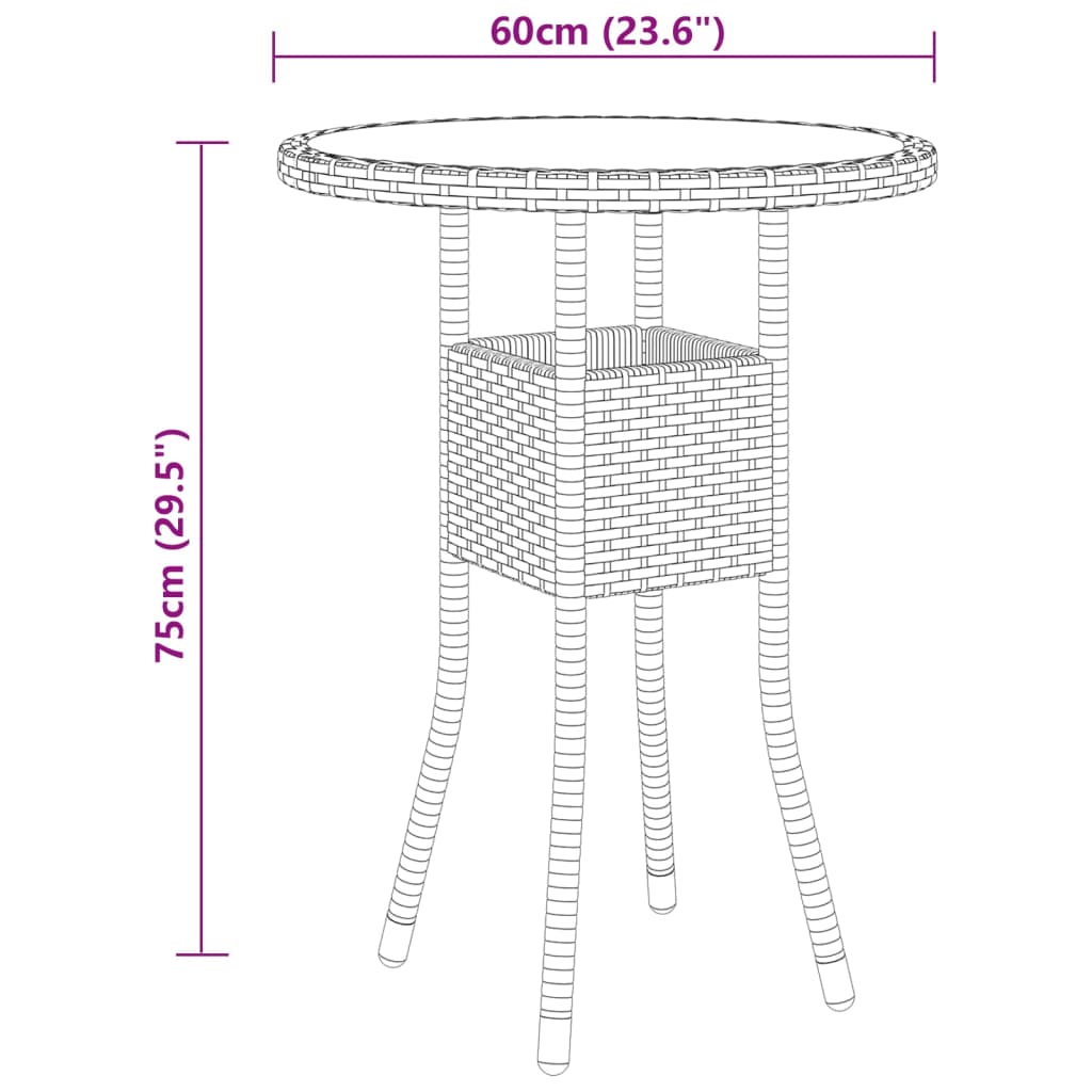5 pcs conjunto lounge de jardim vime PE bege