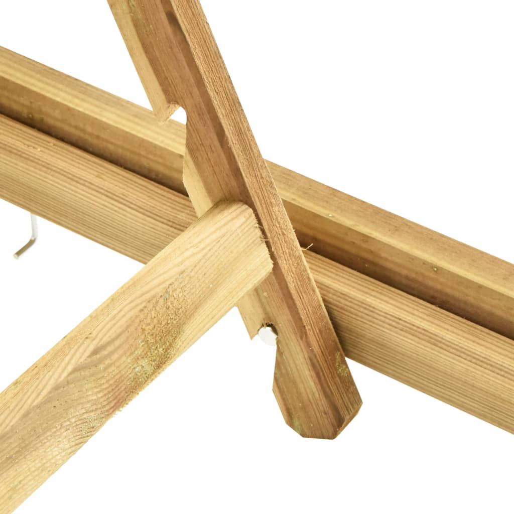 Garden sun lounger with table in impregnated pine wood