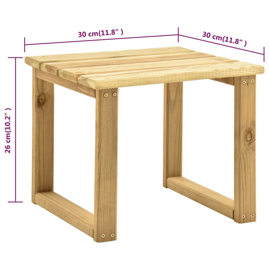 Garden sun lounger with table in impregnated pine wood